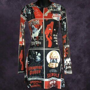 Dolls Kill Graphic Mini Dress - Red, Black, White